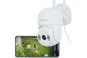 blurams Security Camera Outdoor, 2K CCTV Cameras House Security, IP66 WiFi Camera 360° Pan/Tilt, Color Night Vision, Motion/Sound Detection, 2-Way Talk, Siren, Cloud&SD, Works with Alexa(2.4GHz Only)
