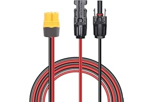 GELRHONR Connettore del Pannello Solare a XT60 Cavo Adattatore 12AWG 1.5m, per RV Portatile Centrale Elettrica Generatore - 4.9Ft