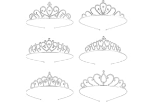 LUTER 6pcs Couronne Rose Princesse, Diadème Cristal Diadème en Cristal pour Femmes Diadèmes de Princesse pour les Filles Anniversaire Fête Mariage Bal Pageant