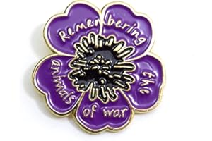 MILITARY SURPLUS British Military Lest We Forget Poppy Pin Badges- Various Styles (Purple Poppy- Animals of War)