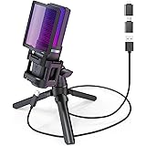 zealsound Gaming Microfono PC, Microfono USB per Streaming Podcast Studio, per PS4&5 Mac Cellulare, con Adattatore Type-C, Co