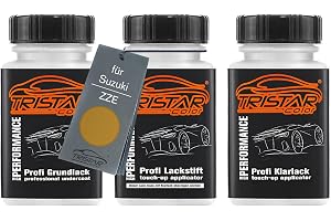 TRISTARcolor Billack 2+1 lackstift för Suzuki ZZE Solar Yellow Perl +1K