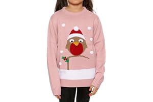 NOROZE Fille Noël 3D Pull Enfants Oiseau Renne Rétro Pullover Pull-Over