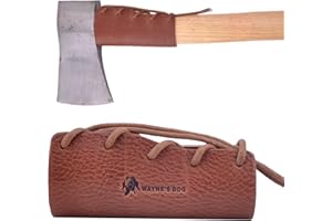 WAYNE'S DOG Leather Axe Collar Guard, Axe Handle Wraps Covers for Gardening Picks or Camping Axes Protector (Axe Collar 02)