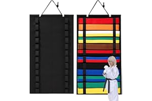 CMANLNYK 12 Belts Karate Belts Display Rack - Martial Arts Belt Display Holder Belt Hanger Taekwondo Belt Organizer, Equipment for Taekwondo Coaches Students Enthusiasts Adults Teens Kids (No Belts)