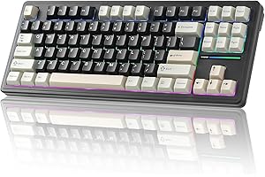 YUNZII YZ87 Guarnizione Tastiera Meccanica, Tastiera di gioco intercambiabile calda senza fili TKL con imbottitura a 4 strati (nero)