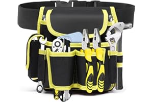 LTLSZRN Werkzeugtasche Für Den Gürtel, Werkzeuggürtel, Werkzeug-Taillentasche für Elektrike, Werkzeugtasche mit Gürtel, Mehrzweck-Werkzeugtasche, Werkzeug Tasche aus Leinwand, Werkzeugtasche Gürtel,Gelb