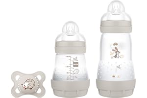 MAM Easy Start Kit de démarrage anti-colique pour bébé avec 2 bouteilles anti-colique (160 ml et 260 ml) avec tétine Taille 1 et tétine pour bébé