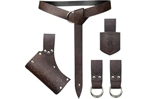 HiiFeuer 5 sztuk średniowieczny pasek kostium akcesoria renesansowa spódnica Hike Viking róg pasek kabura sztylety miecz żaba