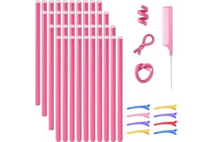 SEPGLITTER 40 Stück Haar Lockenwickler ohne Hitze Flexibler Papilotten Lockenstäbe Lockenwickler über Nacht für Mädchen Schaumstoff Hair Curler für Lange Kurze Haare (Rosa)