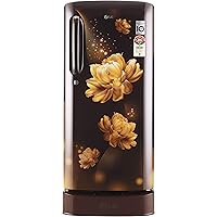 LG 190 L 4 Star with Inverter Single Door Refrigerator (GL-D201AHCY, Hazel Charm, Base stand with drawer)