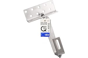 STROMWERK Dachhaken für Solar Befestigung - 140 mm lange hochfeste Halterung aus Edelstahl, 3fach verstellbar, mit 2x Schrauben M10, universal passend für Ziegeldach Photovoltaik Solarpanel (1 Stück)