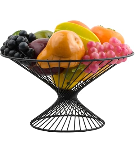 Centrotavola Portafrutta Relaxdays In Metallo Nero - 18x24 Cm, Design Moderno - Foto 9