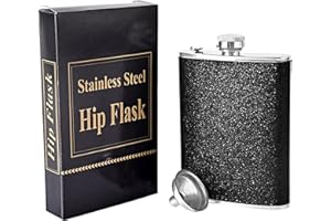 Fyfjur Flasque A Alcool Avec Entonnoir, 8oz Flasque Whisky En Acier Inoxydable, Portable Fiole Alcool Pour Alcool Pour Hommes, 230 ML