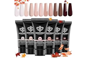 ‎MODELONES Modelones Poly Gel Set Herbst mit 6 Farben Nude Rosa Braun Gel Nägel Selber Set Quick Extension Building Acrylgel für Starter Nail Art Nageldesign Selber Machen