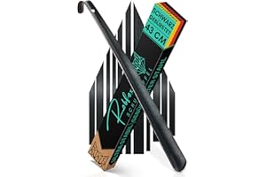 ‎ROBFOX Robfox 43cm Schuhlöffel I extra stabiler Schuhanzieher aus gebürstetem Stahl I lange Schuhanziehhilfe I Rückenschonender Schuh Löffel in Premium Qualität (Schwarz)