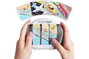 Fullware Rotating 3D Puzzle for Kids 3 4 5 6 7 Year Old, 4 Puzzles in 1, Handheld Fidget Toys for Travel, Cars & Plane, Fine Motor Skills Developing, Educational Game Boys & Girls(Transportation)
