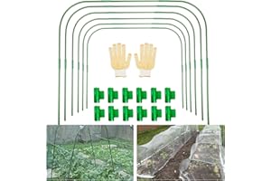 GUKULIVEL 6Pack Garden Hoops for Raised Beds, Adjustable Greenhouse Hoops, Plant Grow Tunnel Hoop, 30Pcs Hoop Pipes, 24Pcs Connect Tubes, 18Pcs Clamps – Perfect for Plastic Film, Bird Netting, Poly Tunnel