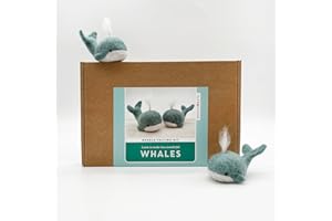 Bergin & Bath Needle Felting Kit, Whales. Make a Pair of Sweet Felted Whales with This Planet Friendly Craft kit for Adults and Teens. A Creative Gift for Someone Crafty.