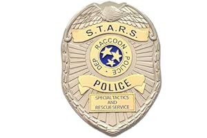 Super6props Raccoon City S.T.A.R.S. Metal Costume/Cosplay R.P.D. Badge with Vertical Pin fixture (75mm x 55mm)