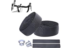 hioseyre Bike Handlebar Tape,Self-Adhesive Road Bike Handle Tapes,Bar Tape Road Bikes With End Tape and Grips,Breathable Non-Slip Handle Bar Tapes for Cycling Urban Bikes Handle Wrap