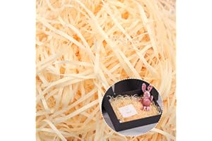 AERZOUSER 200g Füllmaterial Geschenkbox, Füllmaterial für Geschenke，Geschreddertes Papier für Geschenkbox, Zur Weihnachtsgeschenkdekoration(Baumschmuck, Tischdeko),Geschenke schützen (helle Champagnerfarbe)
