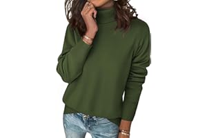 Zeagoo Maglione da donna a collo alto, elegante, a maniche lunghe, casual, a maglia, per autunno e inverno