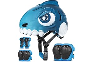 FUNWICT Casco Bici Bambino Animale 3D Cartoon Caschetto Bici per Ragazzi e Ragazze dai 3-8 Anni Regolabile Caschi Bici con Protezioni per Bici, Monopattino e Skateboard