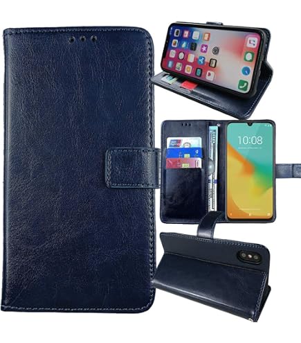 Anybird Flip étui Cuir Magnétique Pour Logicom Le Link 5 – Avec Porte-cartes Et Fente à Monnaie – Bleu Foncé