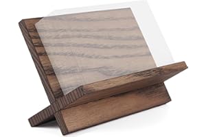 TOROS STORE Business Card Holder for Desk - Brown Wood Small Cards Holders for Men , Professional Desktop Business Card Stand Display , Wooden Name Card Holder , Modern Design Office Business Cards Holder