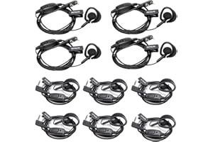 Retevis RT668 Oreillette Talkie Walkie, 2 Pin, Compatible RT24 RT27 RT21 Baofeng UV-5R Plus BF-888S Combogame Radioddity GA-2S, Écouteur d'oreille, Casque de Sécurité (10 pcs)