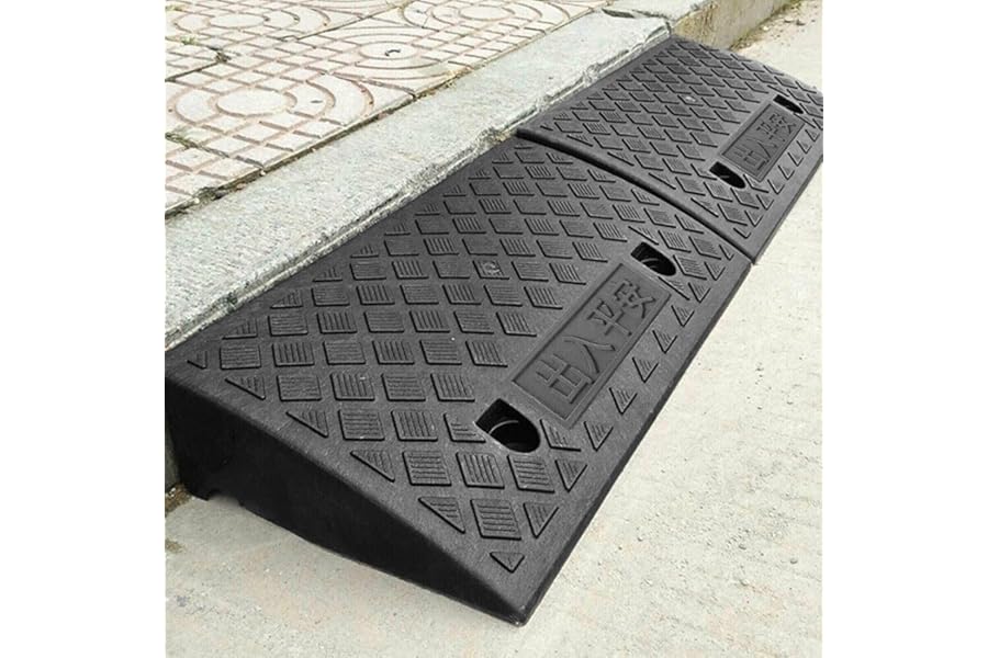Saffory Kerb Ramps 9cm Height, 2PCS Curb Ramp for Cars, Heavy Duty Threshold Ramp for Wheelchairs, Curb Ram for Driveway, Mobility Scooter/Step,(50x27x9cm) X2