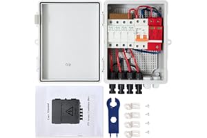 VEVOR Combinatore Fotovoltaico a 4 Stringhe Scatola Combinata Fusibili 15A, Scatola per Sistemi di Generazione di Energia Solare Fotovoltaica On-Grid/Off-Grid e Altri Sistemi di Pannelli Solari, ecc.