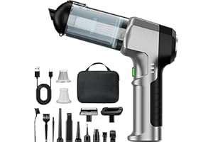 Micisty Odkurzacz ręczny 4 w 1, akumulatorowy, mocny, 25000 PA, 3-biegowy, 220 000 obr./min, bezprzewodowy odkurzacz ręczny, elektryczna dmuchawa do samochodu, kuchni, komputera, sofy, biura, domu i