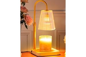 JEKEMORYE Candle Warmer Lamp Heater Timer - Electric Melting Burner Melter Warming Light Flameless Melt Lamps Warmers Heat Inside Elegant Aromatherapy Dimmable Height Adjustable for Wax Jar Candles with 2 Bulbs