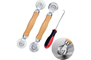 Golgner 3 pcs Rouleau de joint de roue double, rouleau cannelé de fenêtre pour écran à rouleau simple, extracteur d'outils, rouleau cannelé d'outil, pour passepoil de moustiquaire à cordon