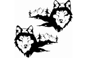 Stick-up Stickers Kit 2 Pezzi - Adesivo Lupo Montagne Natura - Vari Colori e Dimensioni- Camper, Roulotte, Furgoni e Van in Vinile per Esterni (Altri Colori (contattaci), 80x57cm)
