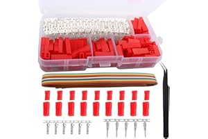 RUNCCI-YUN 360 Pieces 2.5mm Pitch JST-SYP JST Connector Kit. 2.5mm Pitch Male and Female Pin Header, JST SYP - 2 Pin Housing JST Adapter Cable Connector Socket Male and Female, Crimp Dip Kit.