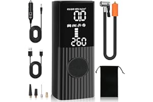 Gonfleur Pneus Voiture, ProChosen 150PSI & 20000mAh Gonfleur Pneus Voiture Sans Fil, Compresseur à Air Portatif Compresseur Voiture Gonfleur Electrique Mini Compresseur avec Lumière LED et 4 Buses