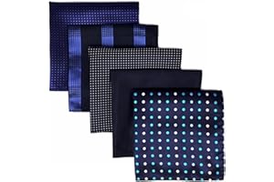 S&W SHLAX&WING Shlax&Wing 5 Pieces Assorted Mens Pocket Square Set Handkerchiefs