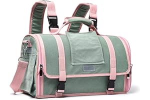 PETCUTE Mochilas para Gatos y Perro, Mochila Transportín Gato Bien Ventilado con Correa de Hombro Ajustable,Mochila Portátil para Mascotas para Perros y Gatos Pequeños para Viajar