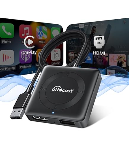 OTTOCAST Play2Video Pro: Adattatore Wireless Per Netflix, YouTube E IPTV In Auto - Trasforma Il CarPlay Cablato In Wireless! - Foto 6