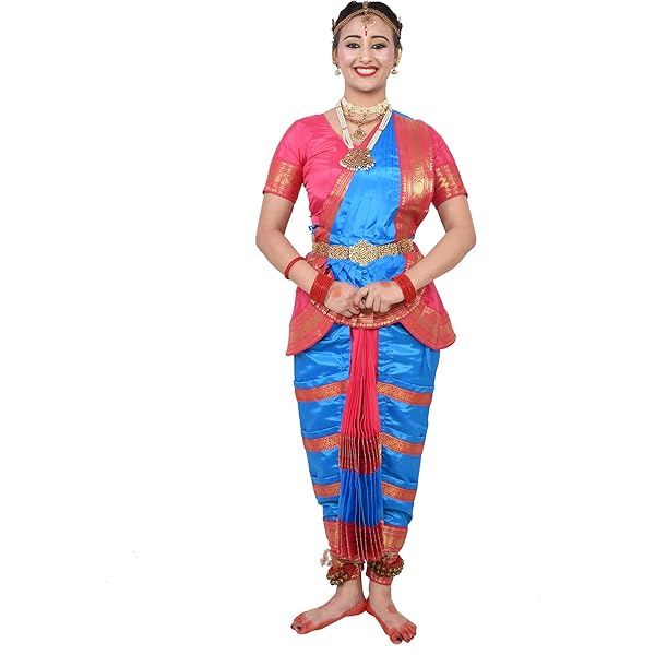 Buy Bharatanatyam Dress Readymade Royal Blue And Pink Color Costume  Bharatnatyam (24 INCHES) Online at Low Prices in India