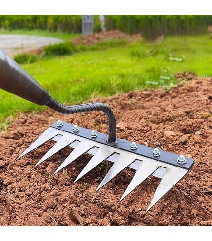 Spiky Rake Gardening Tools Iron Weed Rake 2.0 - Upgraded Garden Weeding Tool With ...