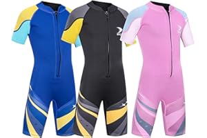 ‎ZCCO ZCCO Children's Wetsuit, 2.5 mm Neoprene Thermal Swimsuit, Neoprene Front Zip, Diving Suits, Surfing, Swimming, Diving, Keeping Warm for Water Sports