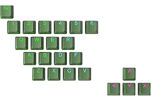 Ranked Teclas de Goma | Doble Shot Translúcido | Perfil OEM para Teclados Mecánicos para Juegos (Verde Oscuro, 23 Teclas)