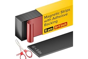X-bet MAGNET Strisce magnetiche con supporto adesivo - Nastro magnetico per artigianato - Strisce magnetiche per utensili e coltelli per cucina, garage e giardino - Striscia magnetica (6 pezzi)