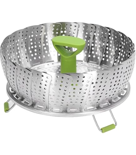 Panier Vapeur Pliable Navaris 2 Étages En Inox - Marguerite 26,5 Cm, Pour Cuisson Saine Des Légumes