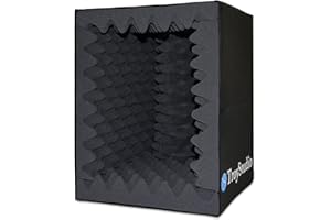 BXI Cabine vocale portable pour enregistrement sonore – Bouclier d'isolation de microphone à filtre réfléchissant – Pliable, mousse dense absorbant le son (taille S)