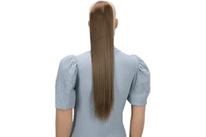 ‎CAISHA CAISHA 60cm Zopf mit 2 Bändern Pferdeschwanz Langhaar Extensions Haarverlängerung Haarteil Glatt Hellbraun HC3